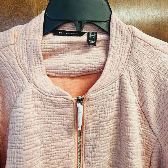 NEW H by Halston Lightweight Textured Knit Bomber Jacket Women's Size 8 - Picture 3 of 8